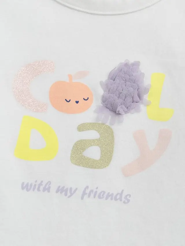Βρεφική Μπλούζα για Κορίτσια Cool Day ΛΕΥΚΟ 3