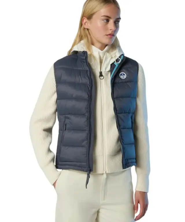 North Sails - Γυναικείο Αμάνικο Μπουφάν Galia Vest 000016-000-0888 Γκρι Σκούρο 2