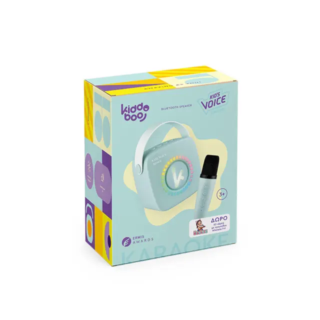 Kiddoboo KidsVoice JUNIOR mini Karaoke Speaker & Mic Blue + NikoletaTV (KBT3NTBLU)