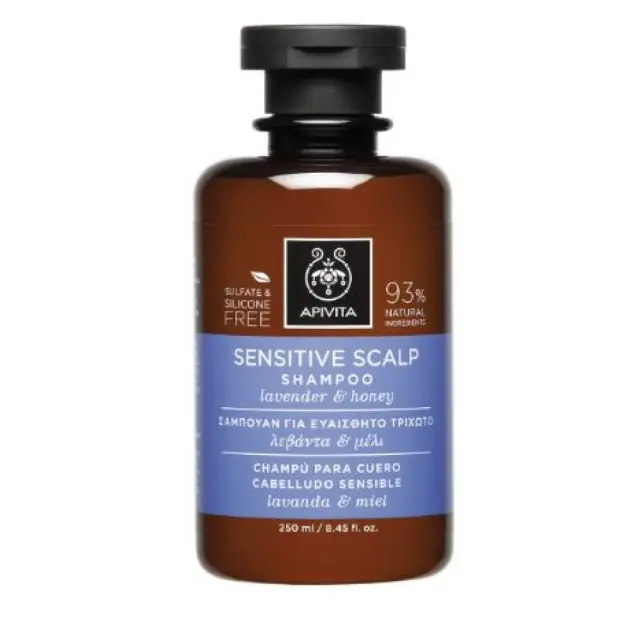 Apivita Holistic Shampoo Sensitive Scalp Lavender & Honey 250ml (Σαμπουάν για Ευαίσθητο Τριχωτό με Λεβάντα & Μέλι) 2