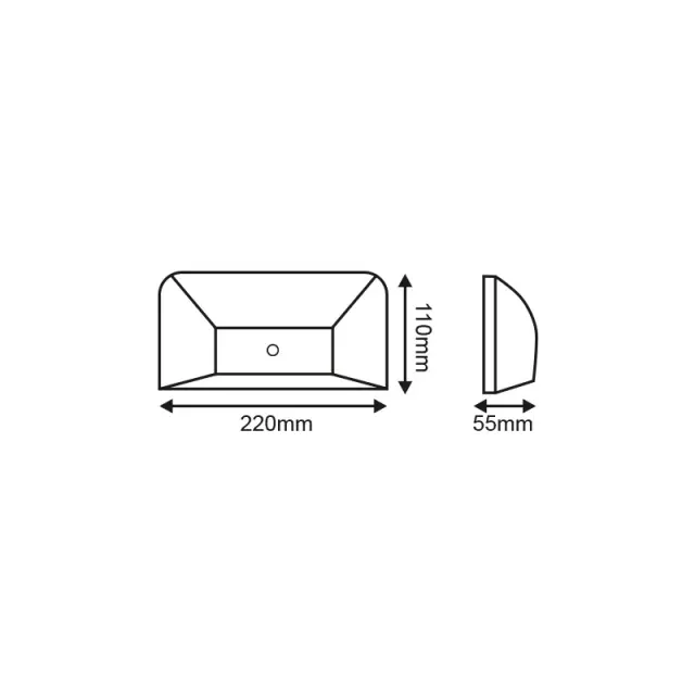 ΑΠΛΙΚ ΕΠΙΤ ΓΚΡΙ PC-PIR SENSOR max6m 230V IP65 6W3.000K 350lm / SLIM22PIR 2
