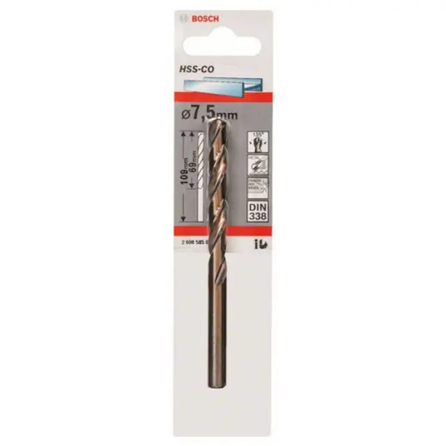 Τρυπάνι Ελικοειδές HSS Κοβαλτίου BOSCH 7.5mm