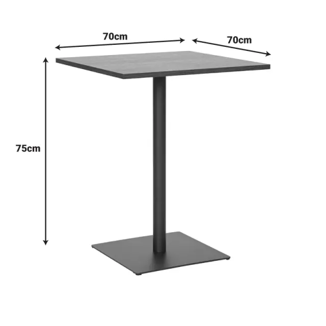 Τραπέζι Nerobian pakoworld mdf σε sonoma απόχρωση 70x70x75εκ 2