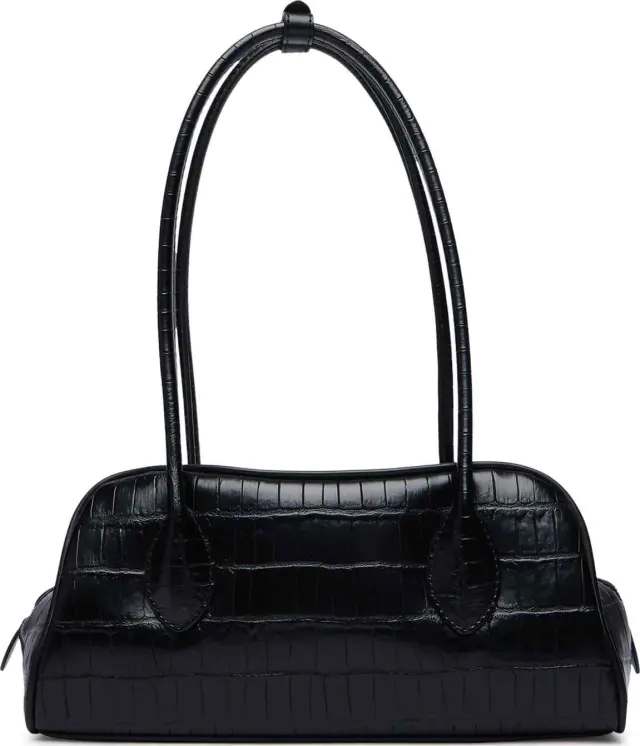 Calvin Klein Γυναικεία Μικρή Τσάντα Ώμου Emblem Trio Croco Shoulder Bag Μαύρο 3