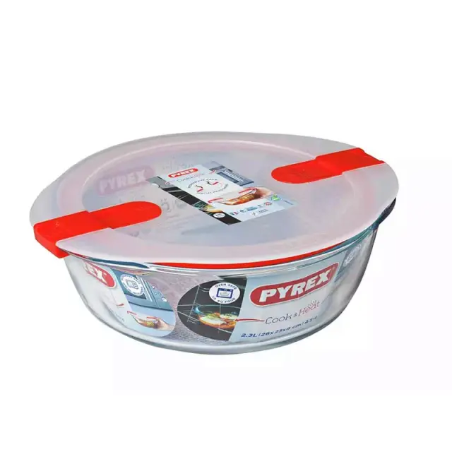 Φαγητοδοχείο Στρογγυλό Γυάλινο Pyrex Cook & Heat | 2.3 Lt