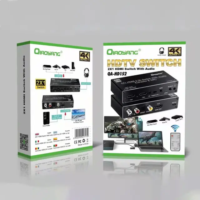 Qiaoyang HDTV switch Διακόπτης 2x1 HDMI με ήχο QA-HD152 5758 3
