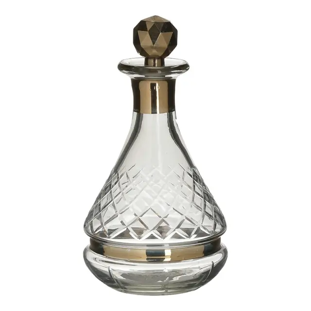 Καράφα Διάφανο/Χρυσό Γυαλί/Μέταλλο Φ13x24cm 3-70-085-0219