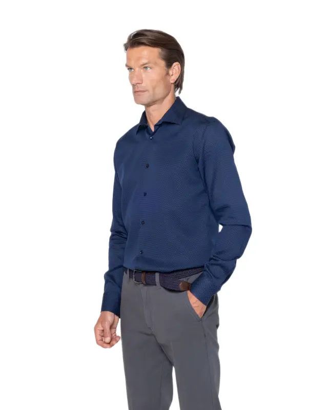 The Bostonians Dobby ανδρικό μακρυμάνικο πουκάμισο slim fit 3ACP2511-3 2