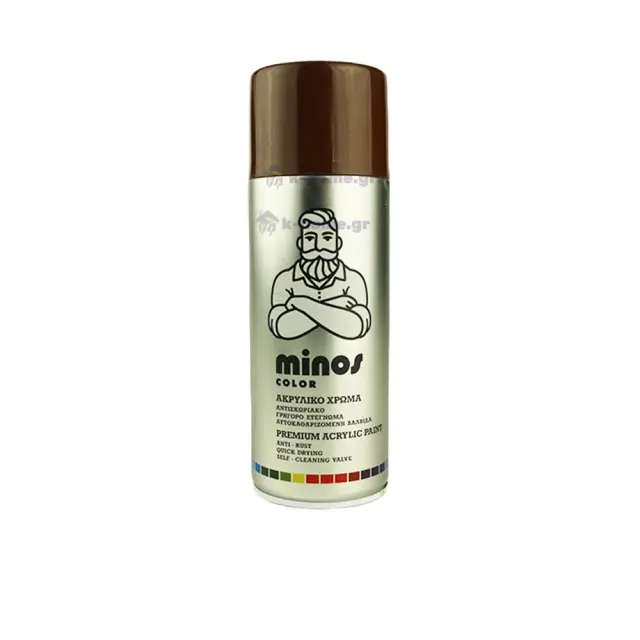 MINOS Ακρυλικό Spray RAL 8011 Καφέ Καρυδιά Gloss 400 ml