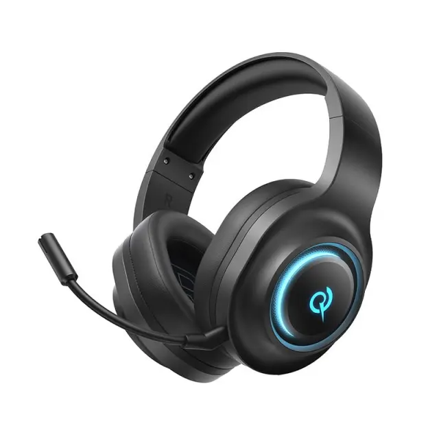 QCY Heroad V200 Wireless Quad Black – Bluetooth + WiFi + USB-A + USB-C RGB Gaming Headset PS4/PS5/PC