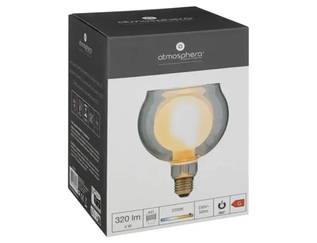 Λάμπα LED G125 Atmosphera για ντουί E27, 4W, 2200Κ, Θερμό Λευκό 195345 3