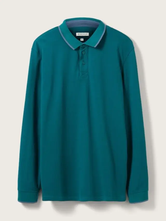 TOM TAILOR BASIC LONGSLEEVE POLOSHIR ΜΑΚΡΥΜΑΝΙΚΗ ΜΠΛΟΥΖΑ ΑΝΔΡΙΚΗ GREEN