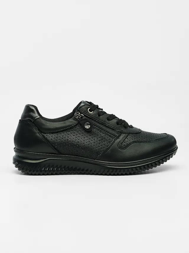 Imac Sneakers Γυναικείο δέρμα Μαύρο IMA/106130 NERO 3