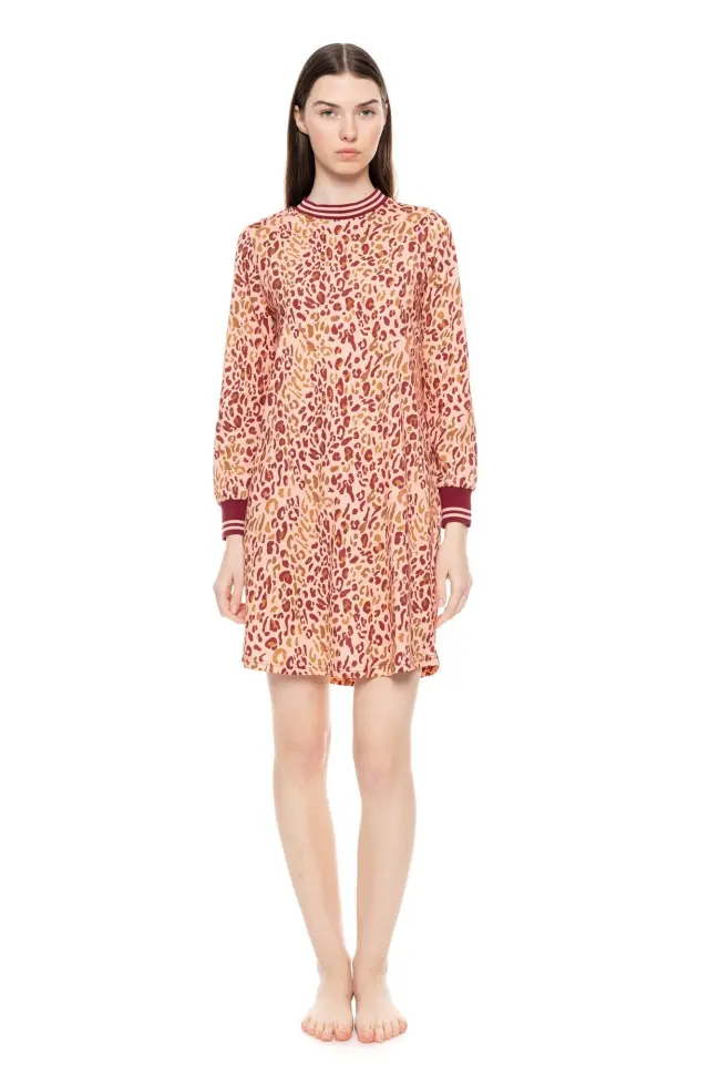 W1605 - Type - NIGHTGOWN SOFT PINK LEOPARD