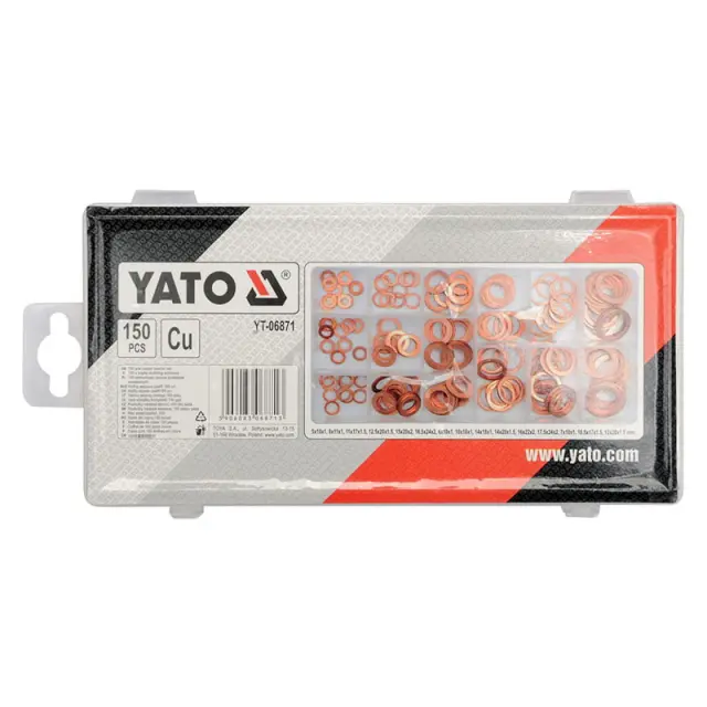 Yato Σετ Ροδέλες Χαλκού 150τμχ YT-06871 2