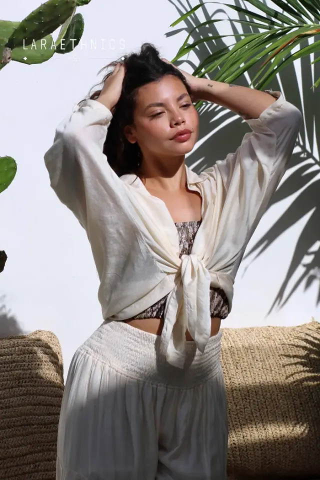 LARA ETHNICS "GRAZIELLA" SHIRT (GRAZIELLA-SAND) 3
