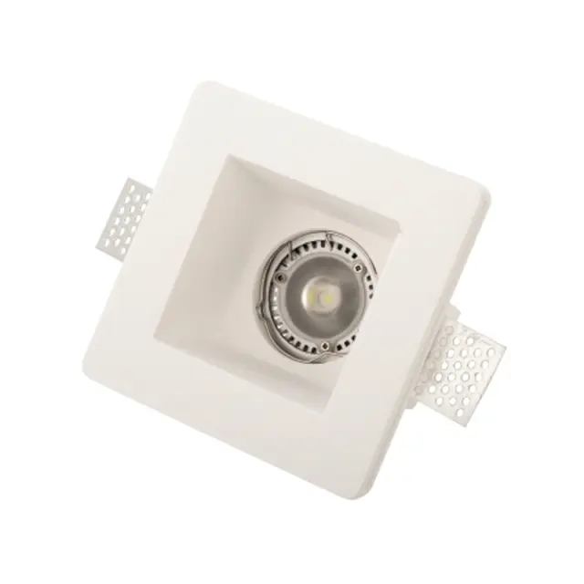InLight Χωνευτό σποτ λευκό από γύψο 1XGU10 D:12cm (Χ0001)
