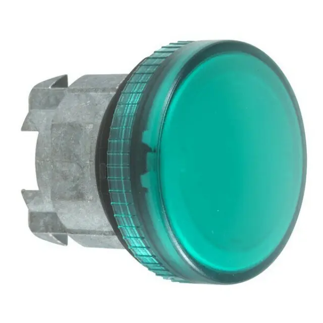Harmony XB4, Pilot light head, metal, green, Ø22, plain lens for BA9s bulb