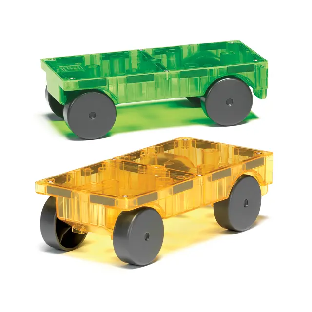 Magna-Tiles Μαγνητικό Παιχνίδι Cars Yellow & Green 2 Κομμάτια (3+ ετών) 16022YG 2