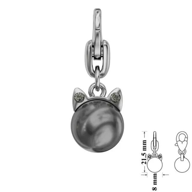 Swarovski 90003 Kitty Kat Clasp 21.5x8mm Crystal Dark Grey Pearl PR - 1τεμ
