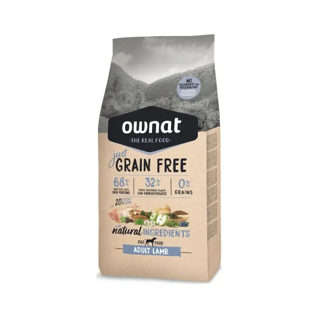 Ownat Just Grain Free Adult Ξηρά Τροφή Σκύλου Χωρίς Σιτηρά με Αρνί 3kg