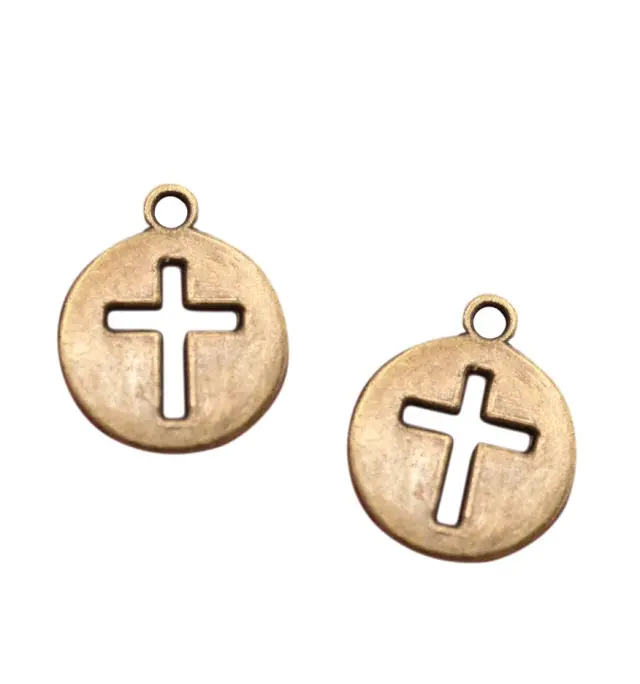 Μεταλλικό Κρεμαστό Σταυρός Antique Bronze 18x15mm - 20τεμ