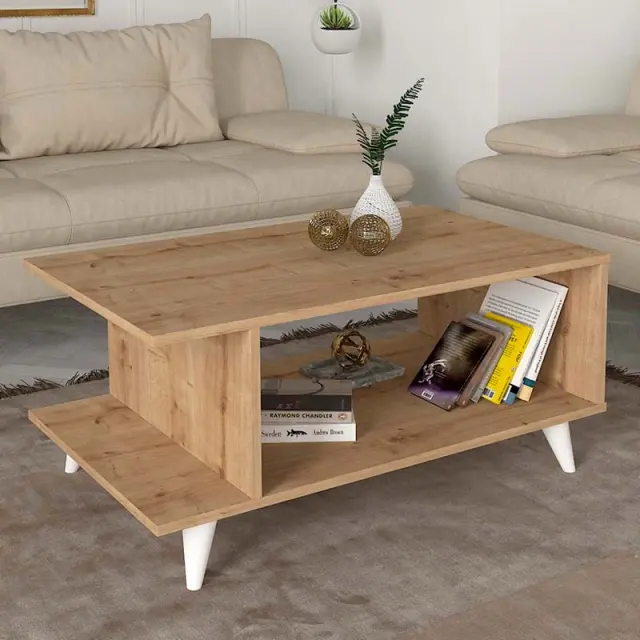 Τραπεζάκι σαλονιού Titus Megapap χρώμα sapphire oak 100x60x45εκ.