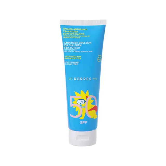 ΚΟΡΡΕΣ Παιδικό Αντηλιακό Γαλάκτωμα SPF 50 Με Βούτυρο Καριτέ 250ml