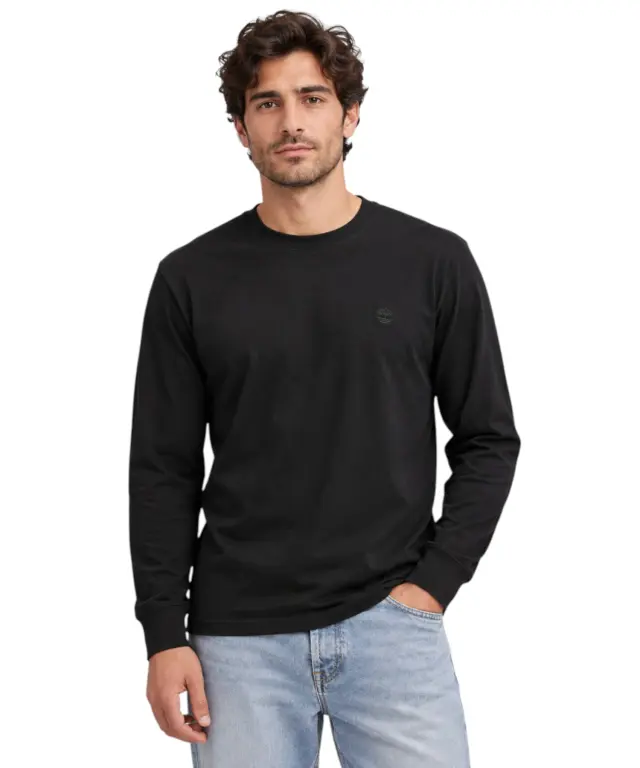 Timberland - Ανδρικό Μακρυμάνικο T-Shirt Jersey Cotton TBC0YHPY-001 Μαύρο - S