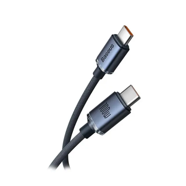 Baseus Crystal Shine Series USB-C - USB-C PD Cable 100W 5A 480Mb/s 1.2m Black (CAJY000601)