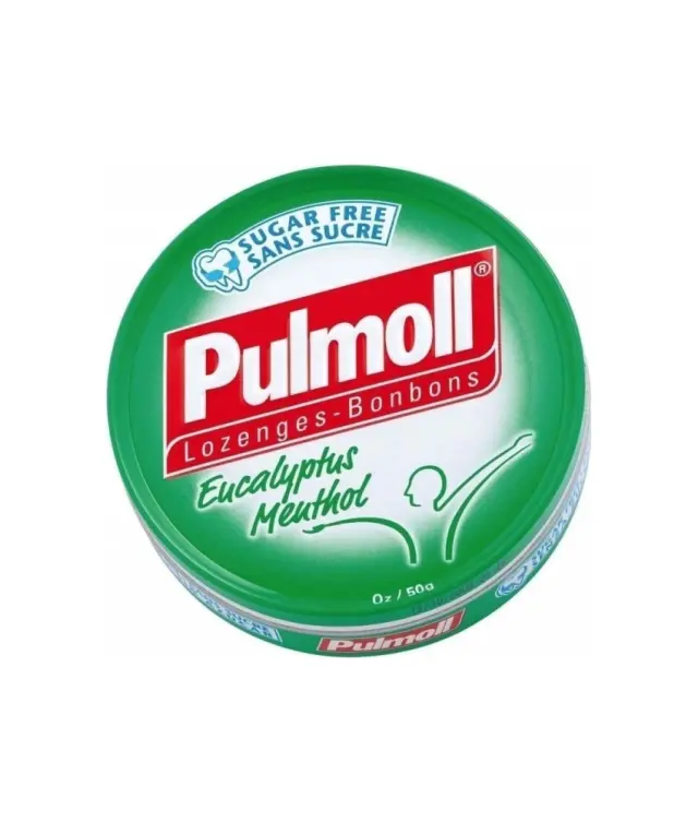 Pulmoll Καραμέλες με Ευκάλυπτο & Μέντα Καταπραΰνουν το Βήχα, τον Πονόλαιμο - Χωρίς Ζάχαρη, 45gr