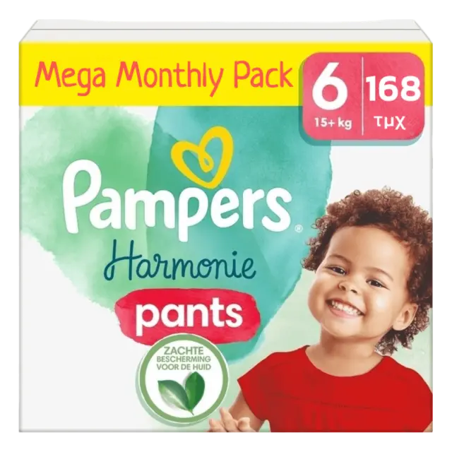 Pampers Harmonie pants Mega Monthly pack no6 15+kg 168 τμχ
