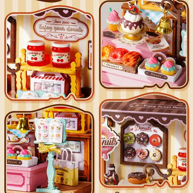 Robotime Rolife Sweetie’s Donut Shop DIY Miniature House Μινιατούρα Κατάστημα Donuts 141 τεμ. DS051 3