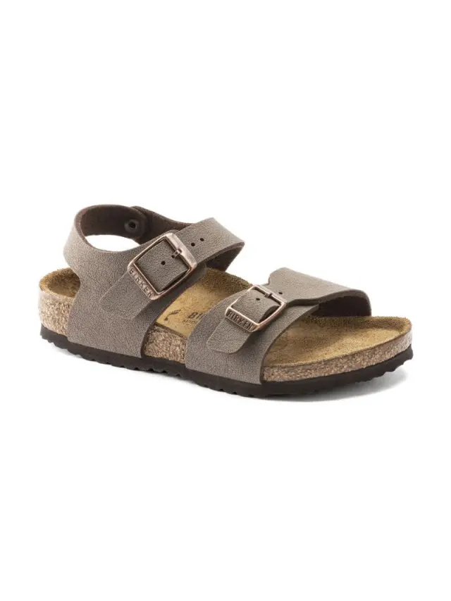 Birkenstock Πέδιλα Παιδικό Birko-Flor-Nubuck(ανθεκτικό υλικό της Birkenstock-επιτρέπει την επαφή με το νερό) Καφέ BIR/NEW YORK KIDS 087781 MOCCA 2