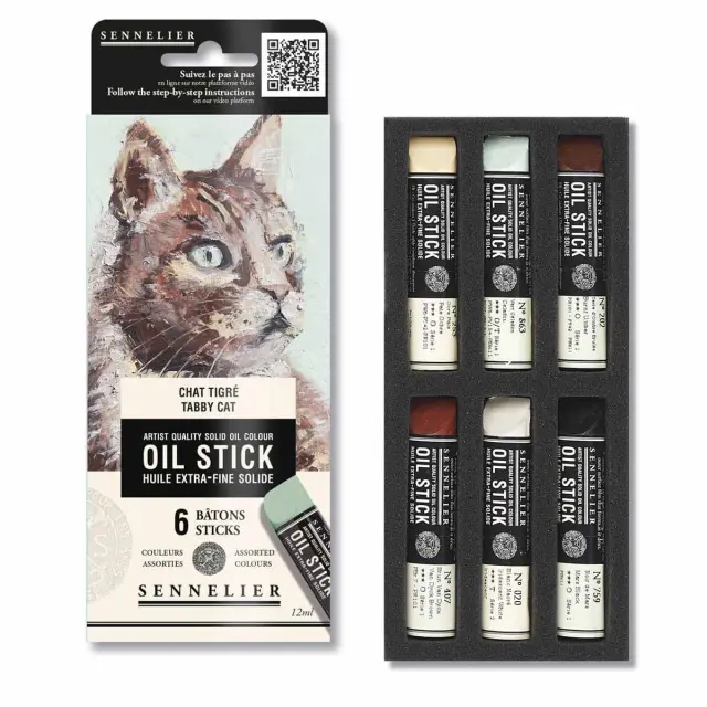 Sennelier Σετ Λάδια σε Στικ Μίνι 12ml - 6 Tabby Cat Colors