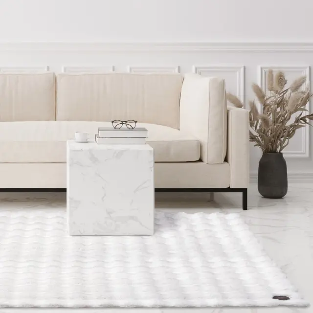 Χαλί 150x200 Faux Fur Essential Greenwich Polo Club 3111 White 100% Πολυέστερ
