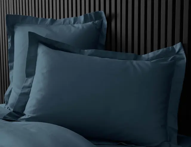 Μαξιλαροθήκη Percaline Douceur d'intérieur από βαμβάκι περκάλι 78TC, με ραφή Oxford και διαστάσεις 50x70cm - Night Blue 1644616 3