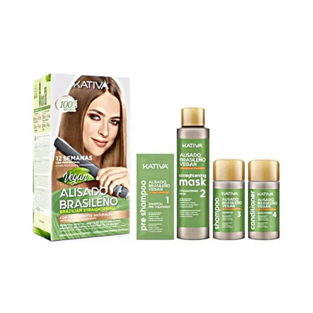​Alisado Brasileno Vegan® Kit by Kativa x 3 Bundle - ολοκληρωμένο πακέτο βραζιλιάνικης ισιωτικής θεραπείας λείανσης με κερατίνη για απαλά και ίσια μαλλιά για έως και 12 εβδομάδες. 2