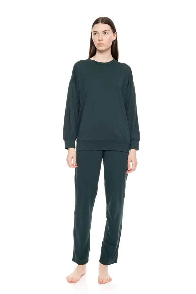 W1567 - Dark Green - PYJAMA SOLID MINDNIGHT 2