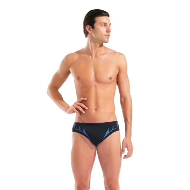 Arena Men's Graphic Swim Briefs Slip Μαύρο - Γαλάζιο 011187-508 (Arena)