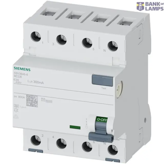 RCCB, 4-pole, type A, In: 63 A, 300 mA, Un AC: 400 V