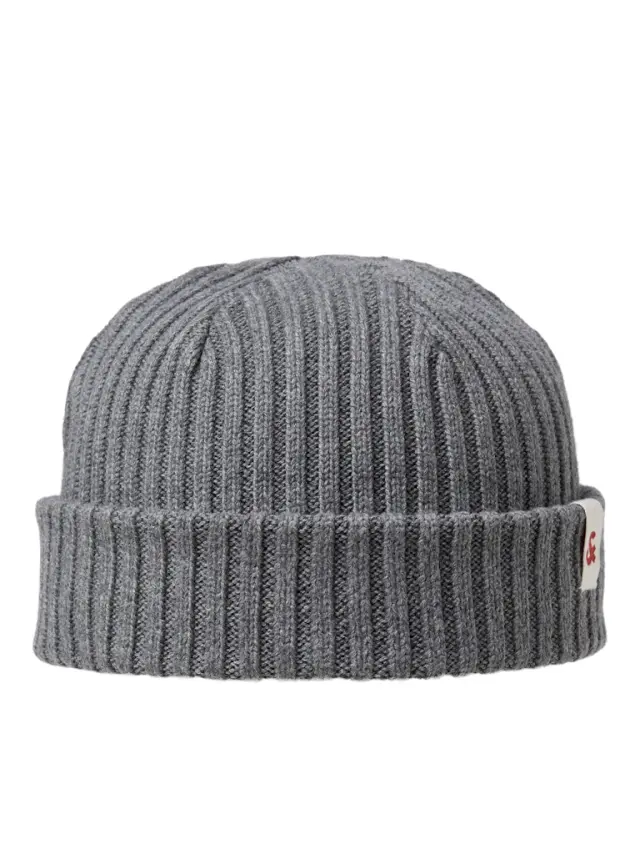 JACAND KNIT SHORT BEANIE NOOS grey melange - ONE SIZE