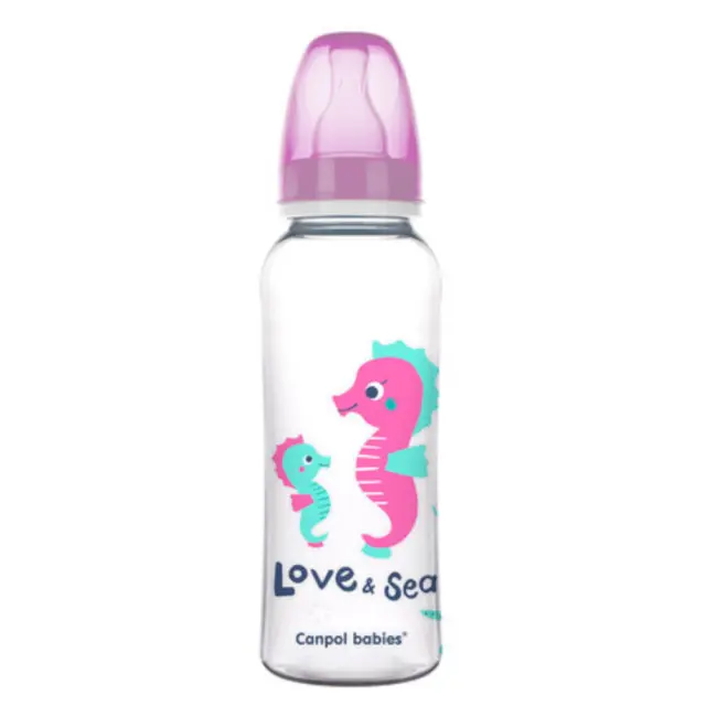 Στενό Μπουκάλι 250ml +12m PP Love & Sea Canpol Pink 59/400