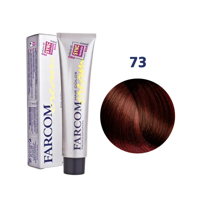 FARCOM Μόνιμη Κρέμα Βαφή 60ml 73 ΞΑΝΘΟ ΣΚΟΥΡΟ ΒΑΘΥ ΚΟΚΚΙΝΟ