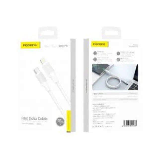 Καλώδιο Σύνδεσης USB 2.0 Foneng X80-PD USB C σε Lightning PD 27W 1m Λευκό N68728 3
