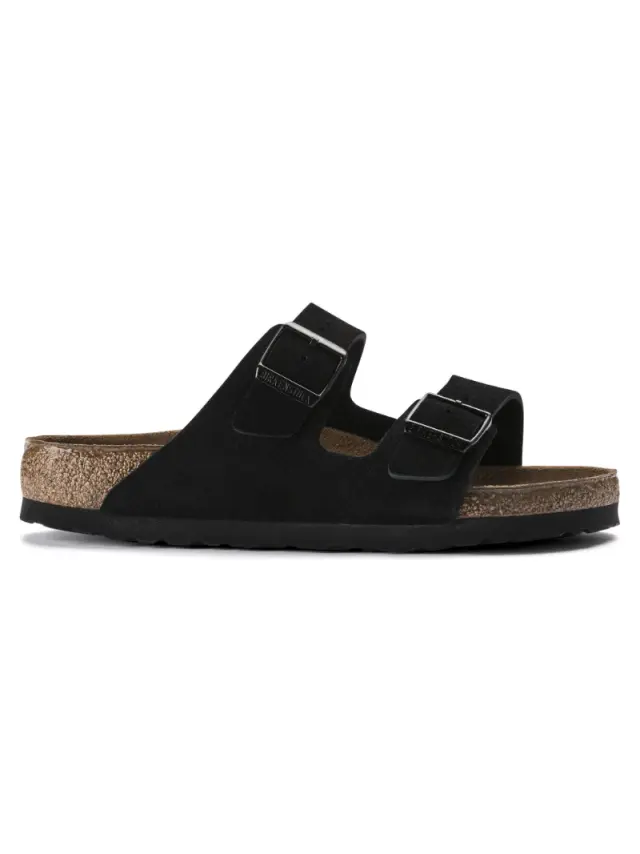 Birkenstock Πέδιλα Unisex δέρμα suede Μαύρο BIR/ARIZONA SOFT 951321 BLACK 3