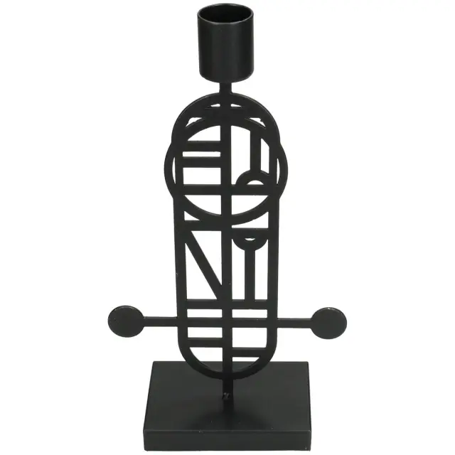 Κηροπήγιο Μαύρο Μέταλλο 12.2x6.2x22.5cm