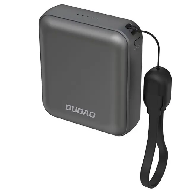 Φορτιστής Ανάγκης Dudao K22+ 22.5W 10000mAh PD GaN Ultra Mini με Λουράκι/ Καλώδιο Γκρι N71357