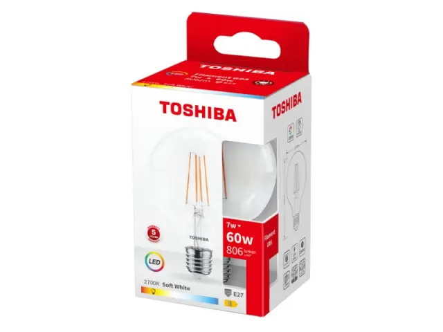 Toshiba LED Filament G95 E27 7W 2700K (DELS-FEW400727AE11)