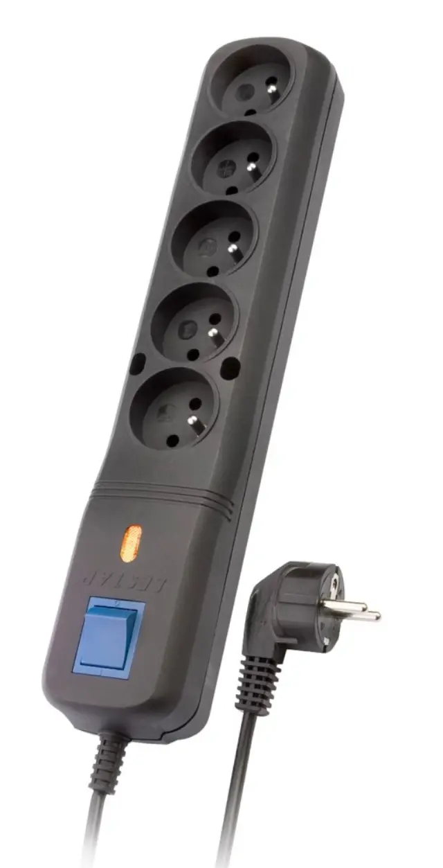 LESTAR LV530W 2,5M surge protector Black, Grey 5 AC outlet(s) 2.5 m